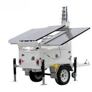 This picture shows a mobile solar trailer